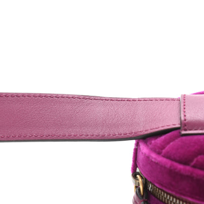 Gucci Velvet Matelasse GG Marmont Belt Bag 95 38 Fuchsia Violet Cyclamen 11 of 12