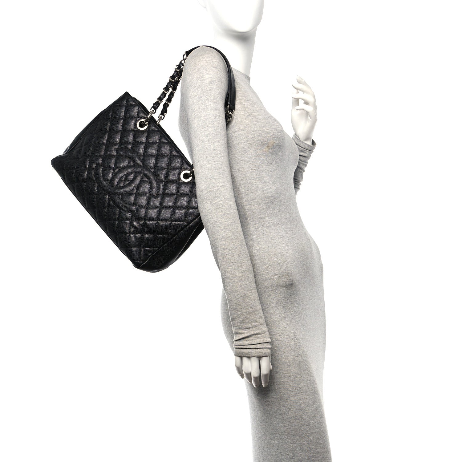 Chanel Caviar Quilted Grand Shopping Tote GST Black 2 of 14