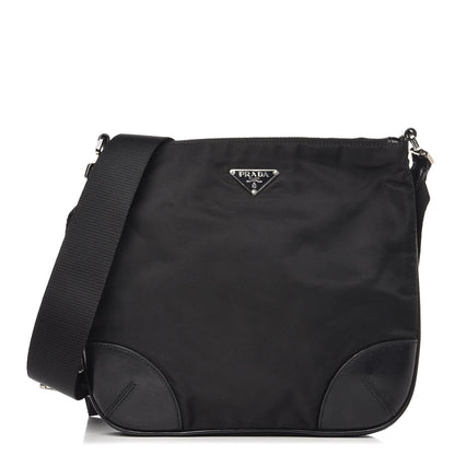 Prada Nylon Flat Messenger Bag Black 1 of 8