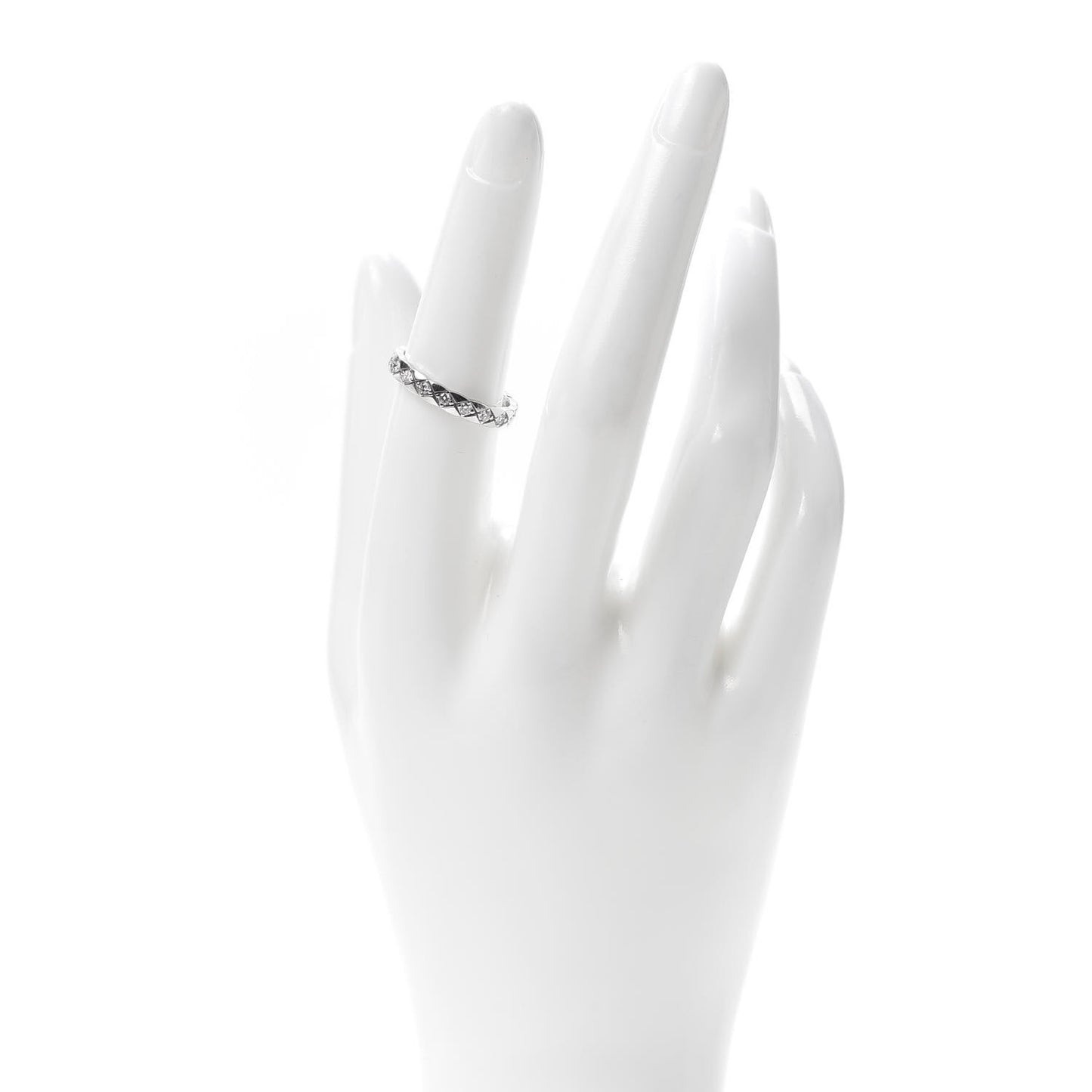18K White Gold Diamond Mini Coco Crush Ring 53 6.5