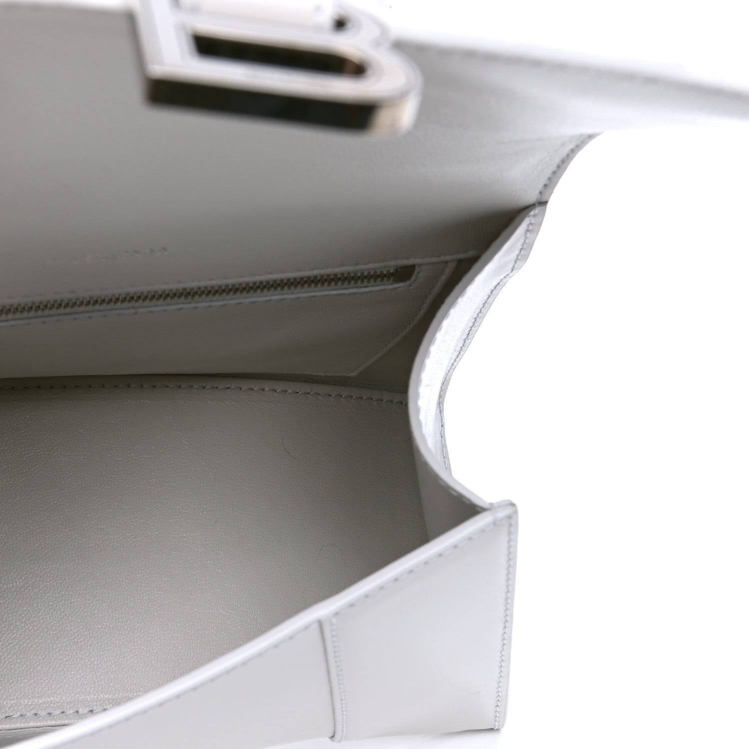 Balenciaga Shiny Box Calfskin Small Hourglass Top Handle Bag Chalky White 4 of 4