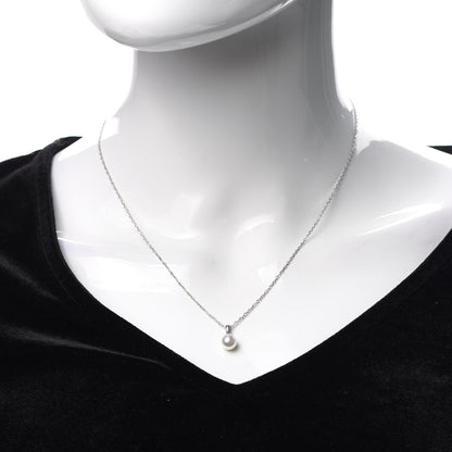 Mikimoto 18K White Gold Akoya Pearl 8mm Pendant Necklace 2 of 5