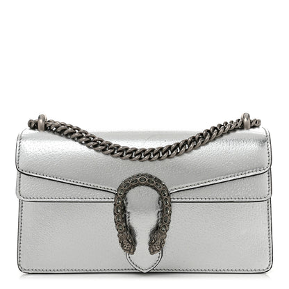 Gucci Metallic Textured Calfskin Crystal Small Dionysus Shoulder Bag Silver 1 of 11