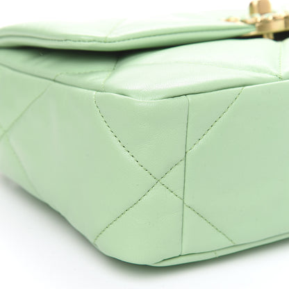 Chanel Goatskin Quilted Medium 19 Flap Light Green 8 of 11