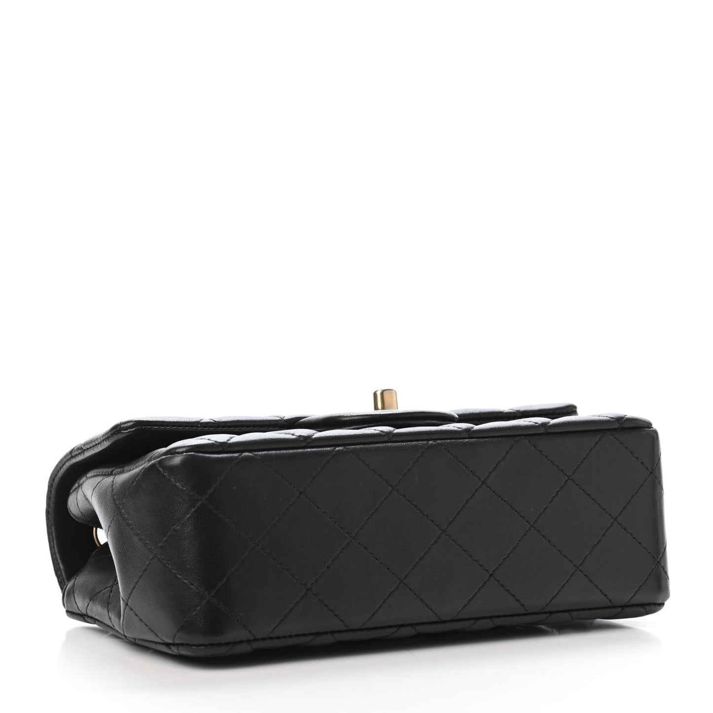 Lambskin Quilted Mini Rectangular Flap Black