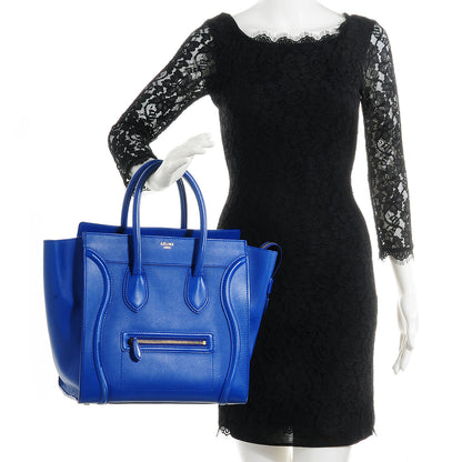 Celine Smooth Calfskin Mini Luggage Royal Blue 2 of 10