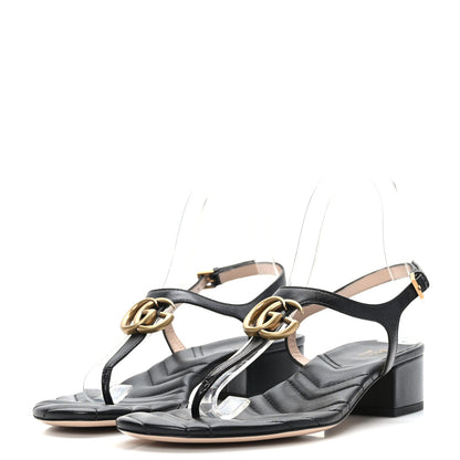 Gucci Nappa Matelasse Double G 35mm Thong Sandals 38 Black 3 of 7