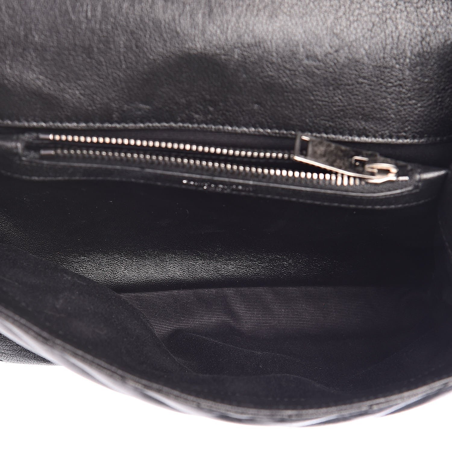 Saint Laurent Sheepskin Matelasse Chevron Monogram Medium College Bag Black 5 of 11