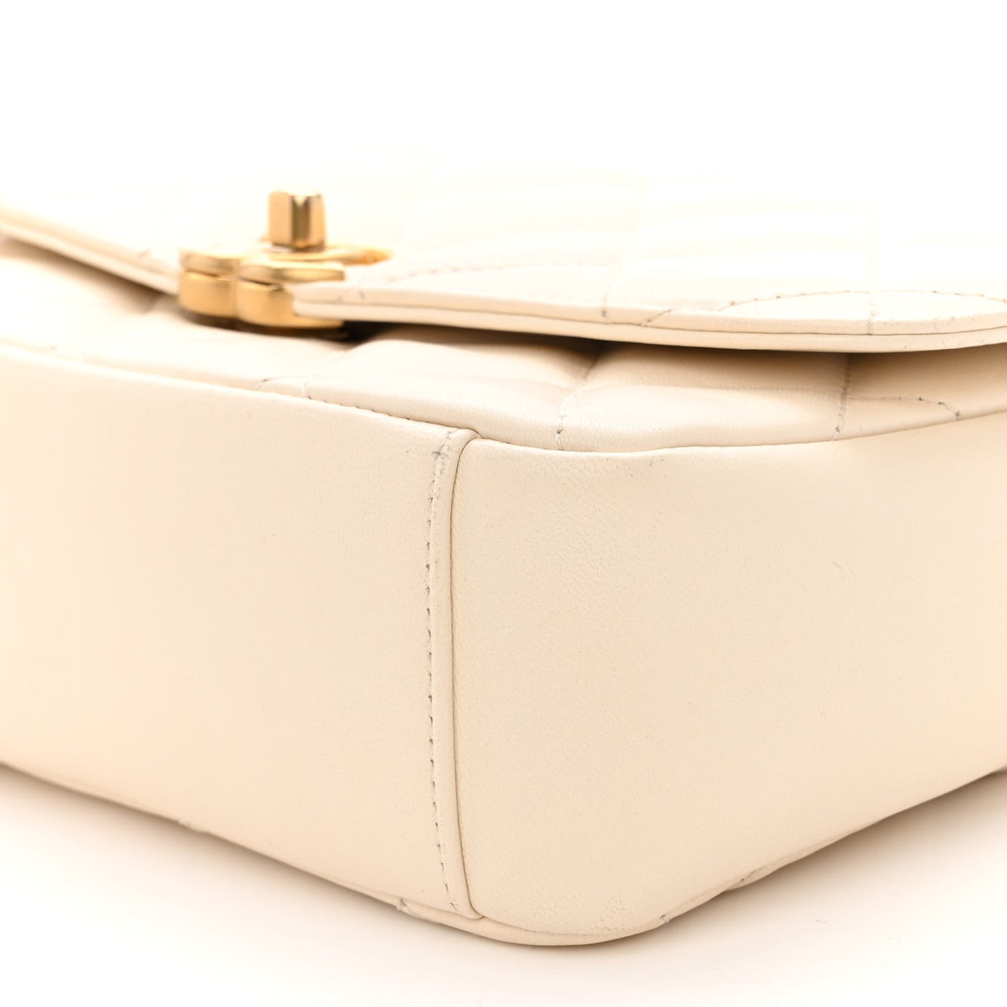 Lambskin Quilted CC Coin Flap Bag White