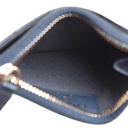 Chanel Metallic Caviar Quilted CC Zip Card Holder Dark Blue 5 of 8