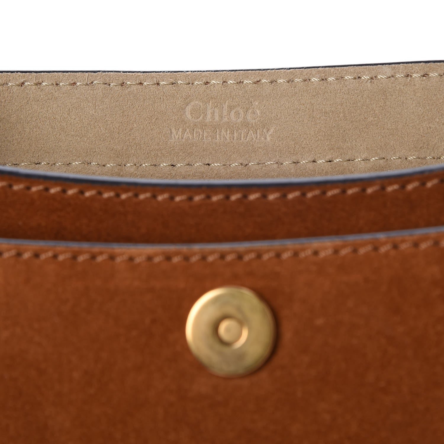 Chloe Suede Calfskin Braided Mini Hudson Shoulder Bag Caramel 6 of 8
