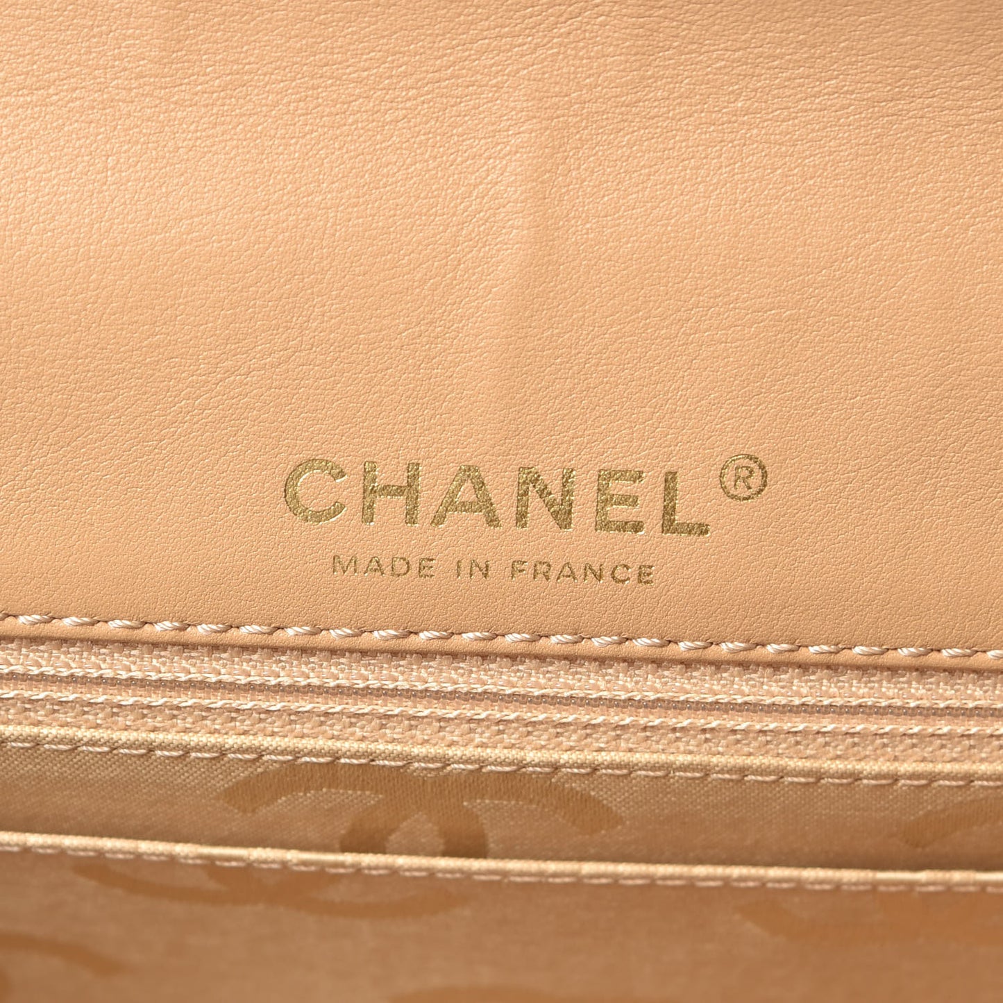 Calfskin Quilted Medium Wild Stitch Flap Beige