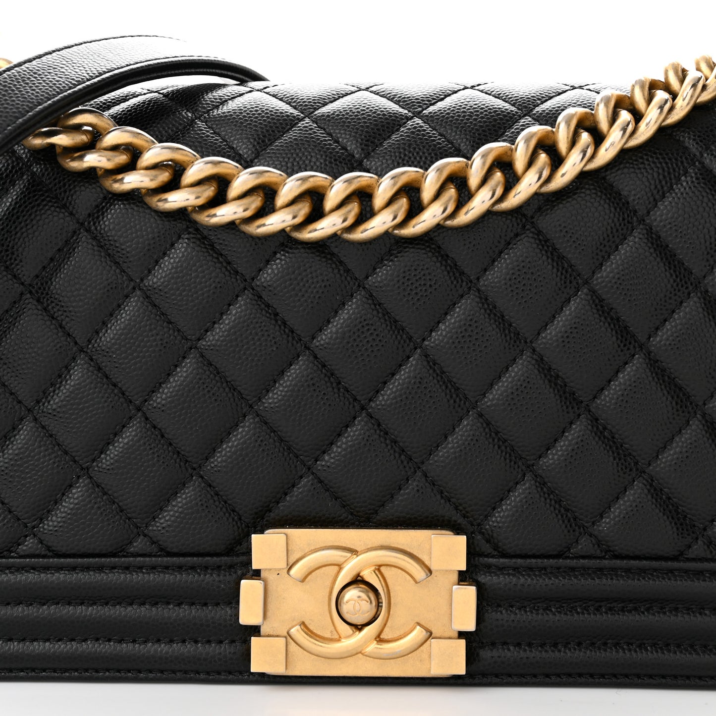 Caviar Quilted Medium Boy Flap Black