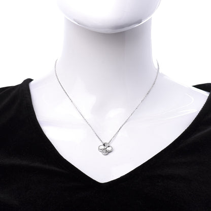 Van Cleef & Arpels 18K White Gold Diamond Guilloche Vintage Alhambra Pendant Necklace 2 of 8