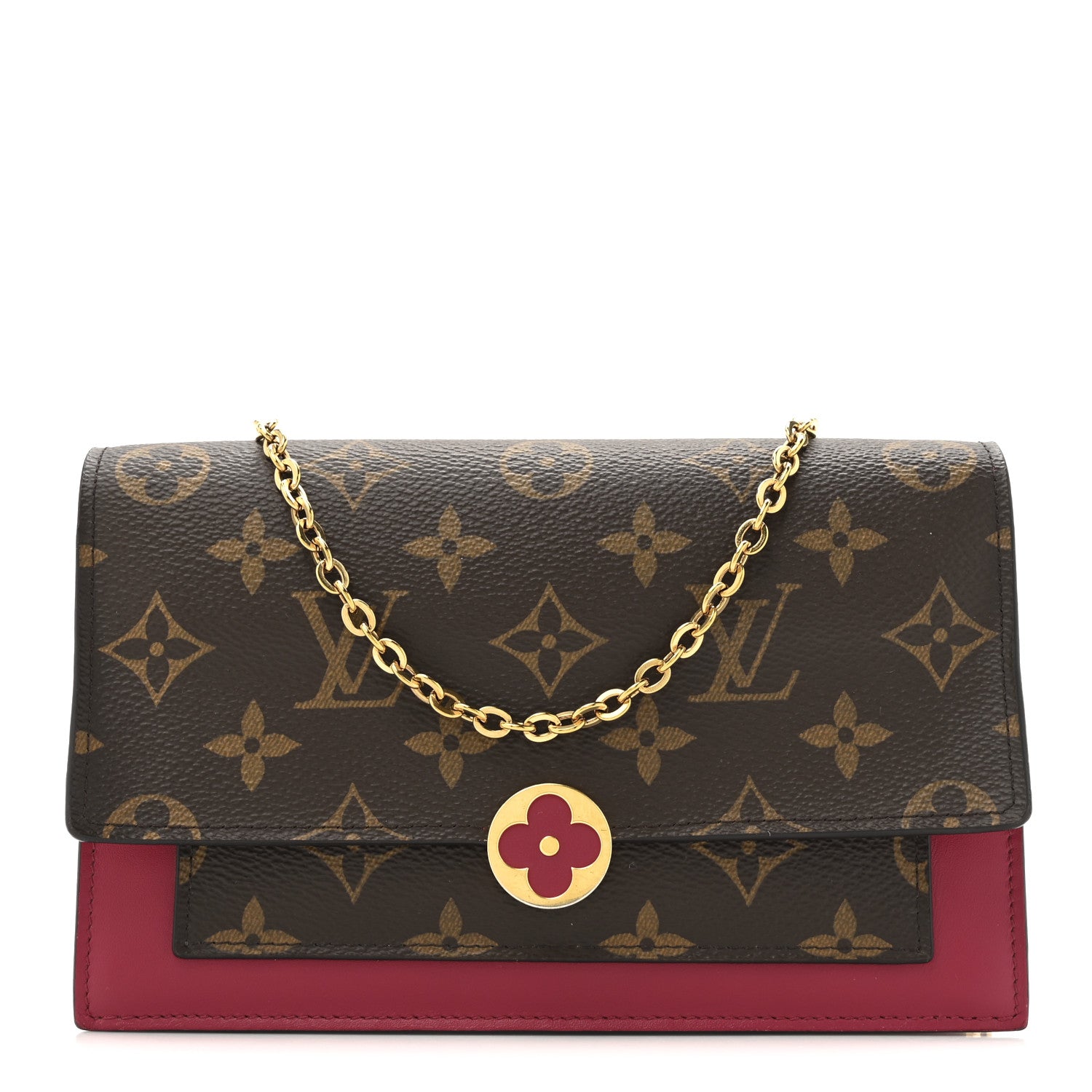 Louis Vuitton Monogram Flore Chain Wallet Fuchsia 1 of 10