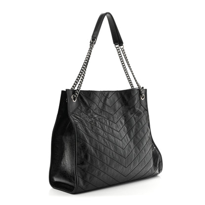 Saint Laurent Crinkled Calfskin Matelasse Monogram Large Niki Shopper Tote Black 3 of 11