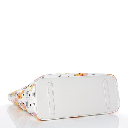 MCM Visetos Medium Anya Essential Floral Print Shopper Tote White 5 of 10