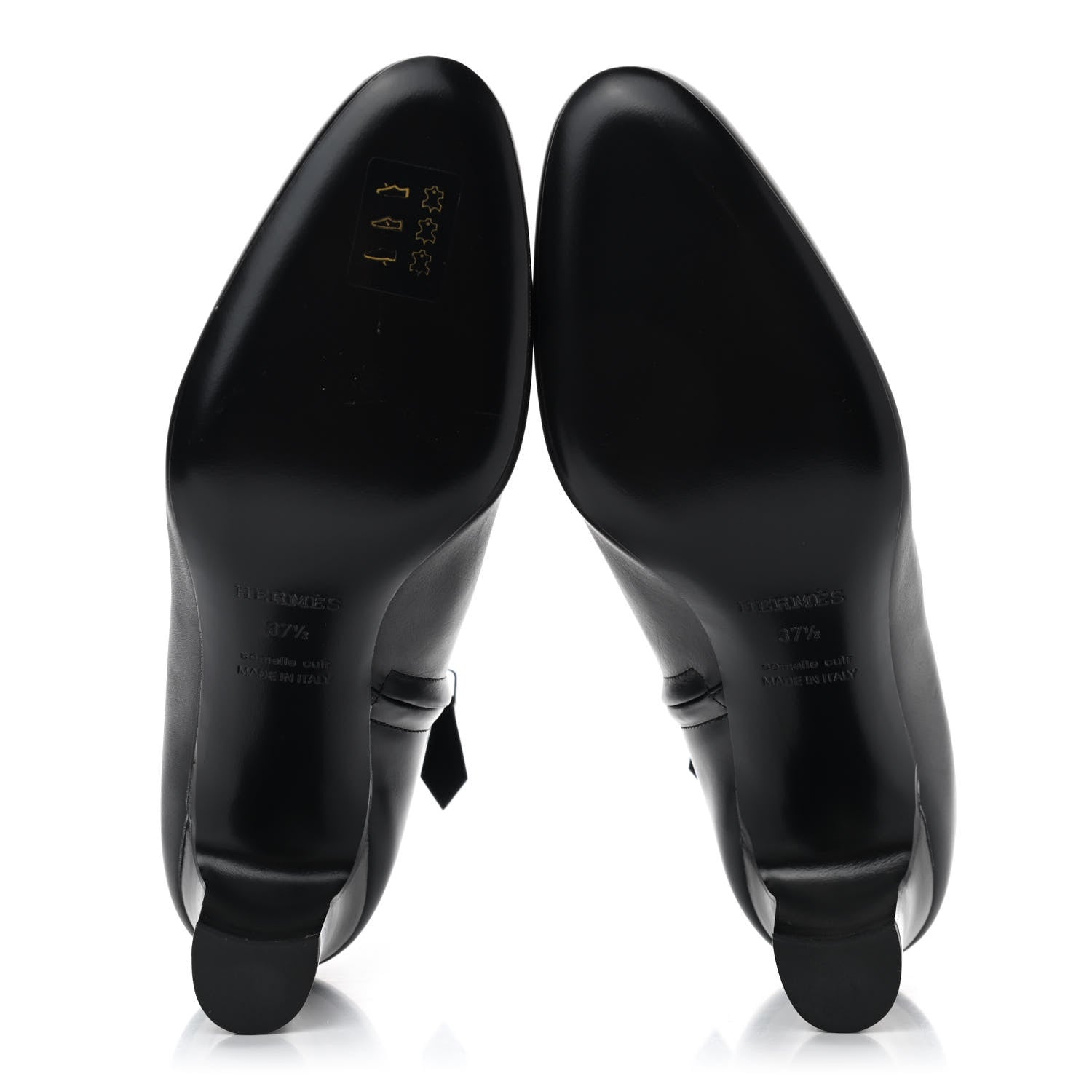 Hermes Calfskin Delice Ankle Boots 37.5 Black 5 of 10