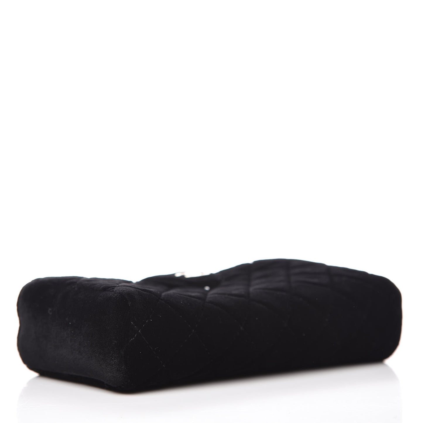 Velvet Quilted Small Clutch With Chain Black