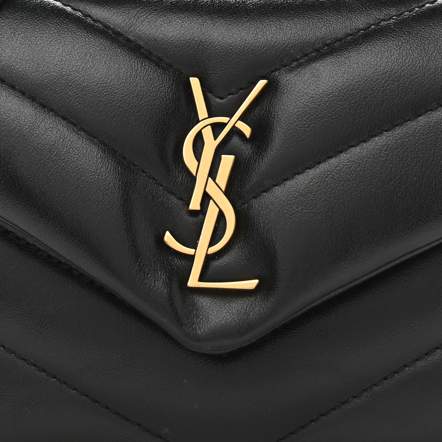 Saint Laurent Calfskin Y Quilted Monogram Toy Loulou Crossbody Bag Black 9 of 12
