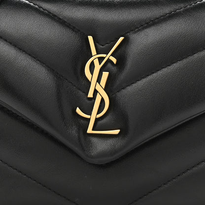 Saint Laurent Calfskin Y Quilted Monogram Toy Loulou Crossbody Bag Black 9 of 12