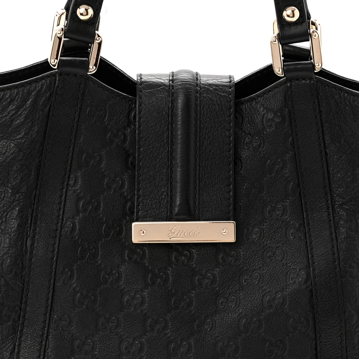 Gucci Guccissima Medium New Ladies Tote Black 8 of 10