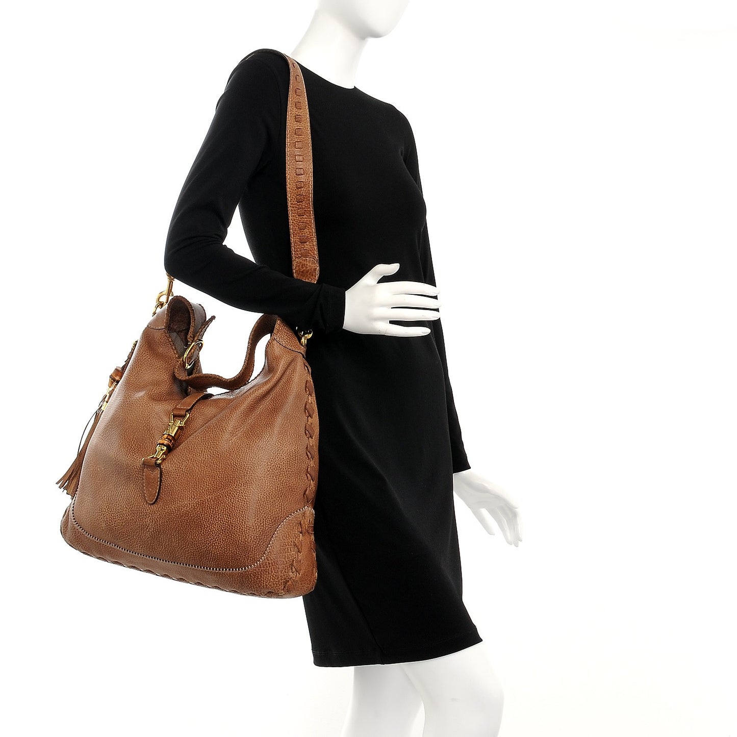 Calfskin Whipstitch Large New Jackie Hobo