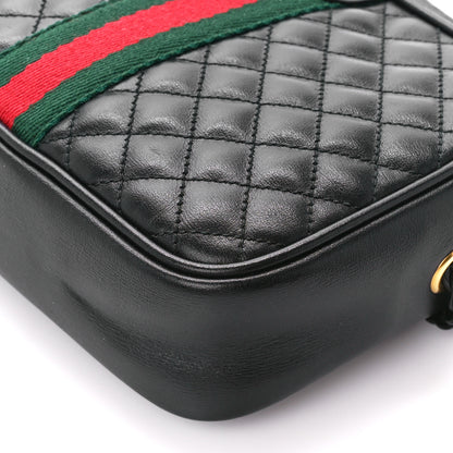 Gucci Calfskin Trapuntata Web Mini GG Shoulder Bag Black 10 of 10