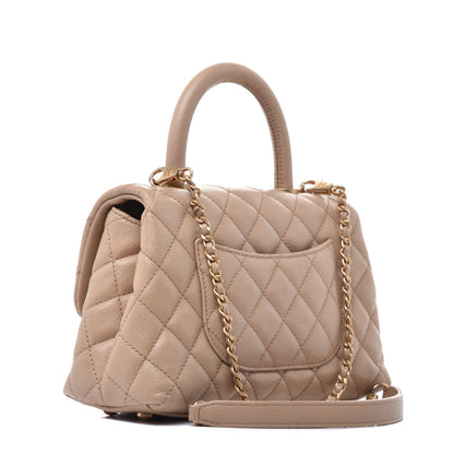 Chanel Caviar Quilted Mini Coco Handle Flap Beige 3 of 10