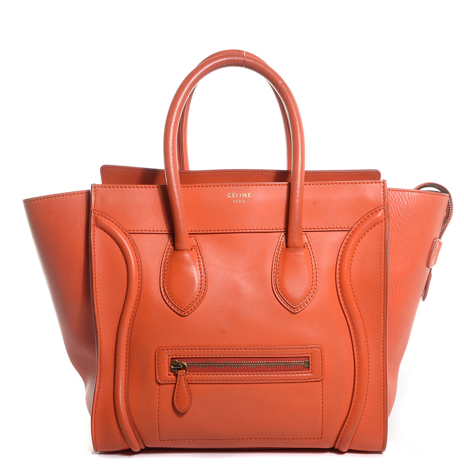 Celine Smooth Calfskin Mini Luggage Orange 1 of 8