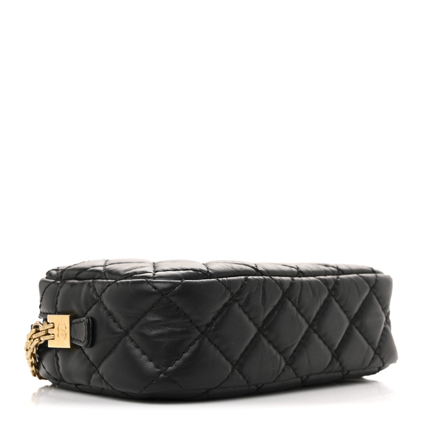Aged Calfskin Quilted Mini Reissue Camera Case Black