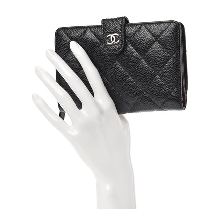 Chanel Caviar Quilted Zipped Pocket Wallet Black 2 of 7