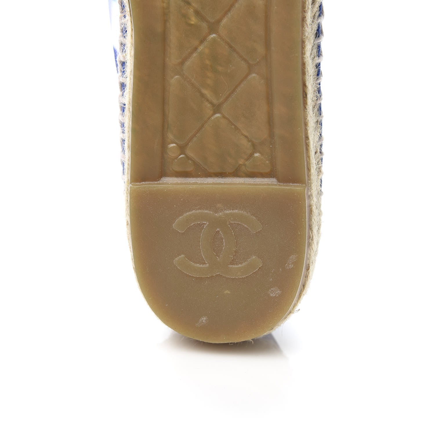 Chanel Mesh Lambskin Plaid Print CC Espadrilles 40 Blue White Red 8 of 10