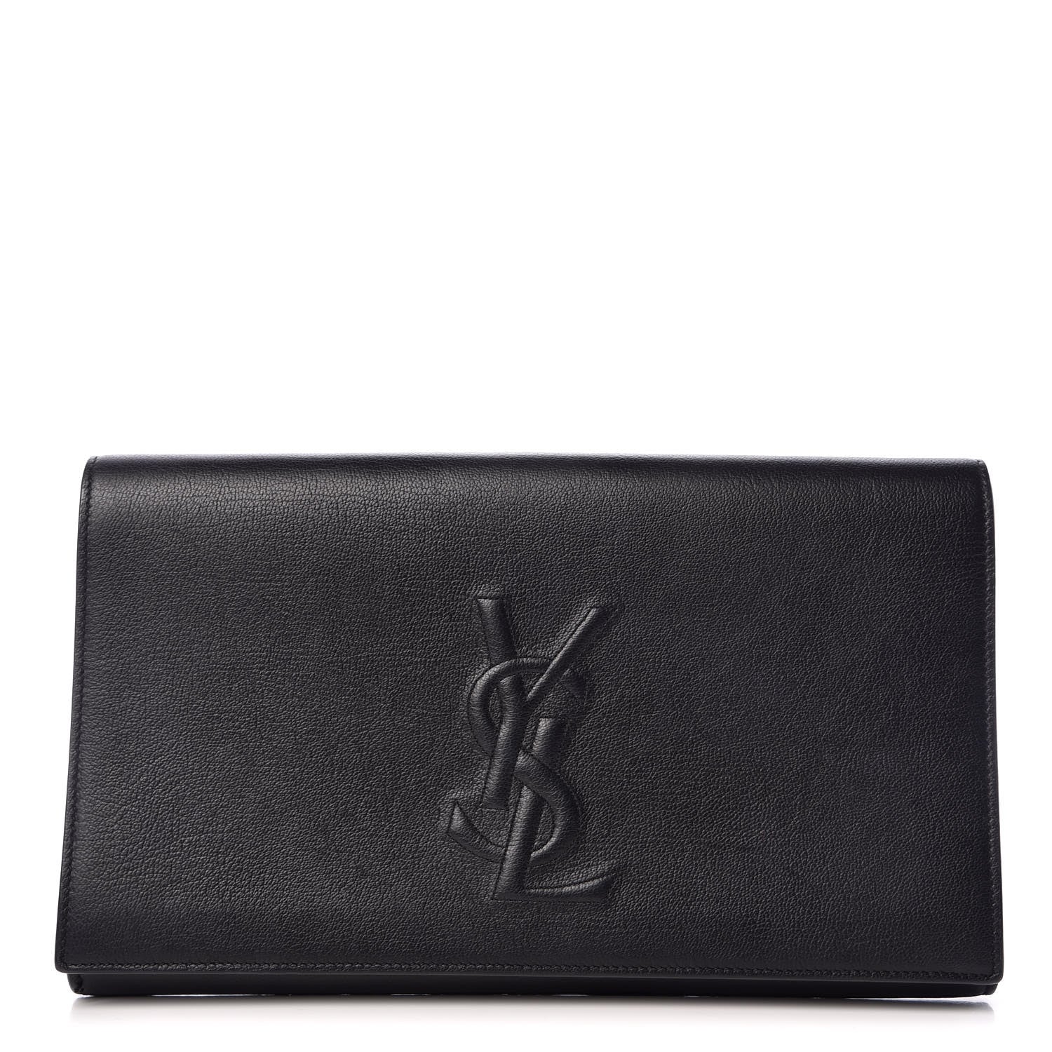 Saint Laurent Calfskin Monogram Large Belle De Jour Clutch Black 1 of 15