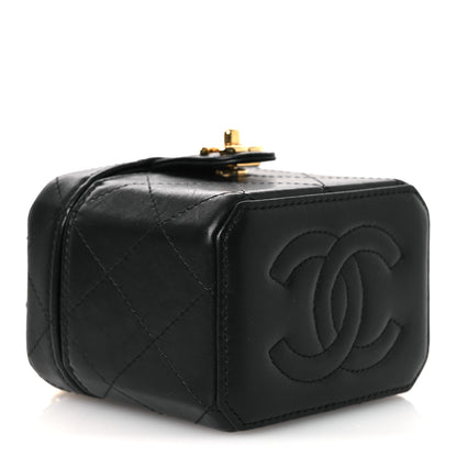 Chanel Lambskin Quilted Vanity Clutch With Chain Black 4 of 11