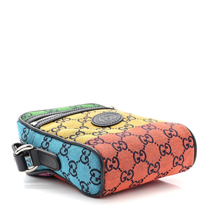 Gucci Monogram Multicolor Mini Retro Interlocking G Messenger Blue Rainbow Light Blue 4 of 10