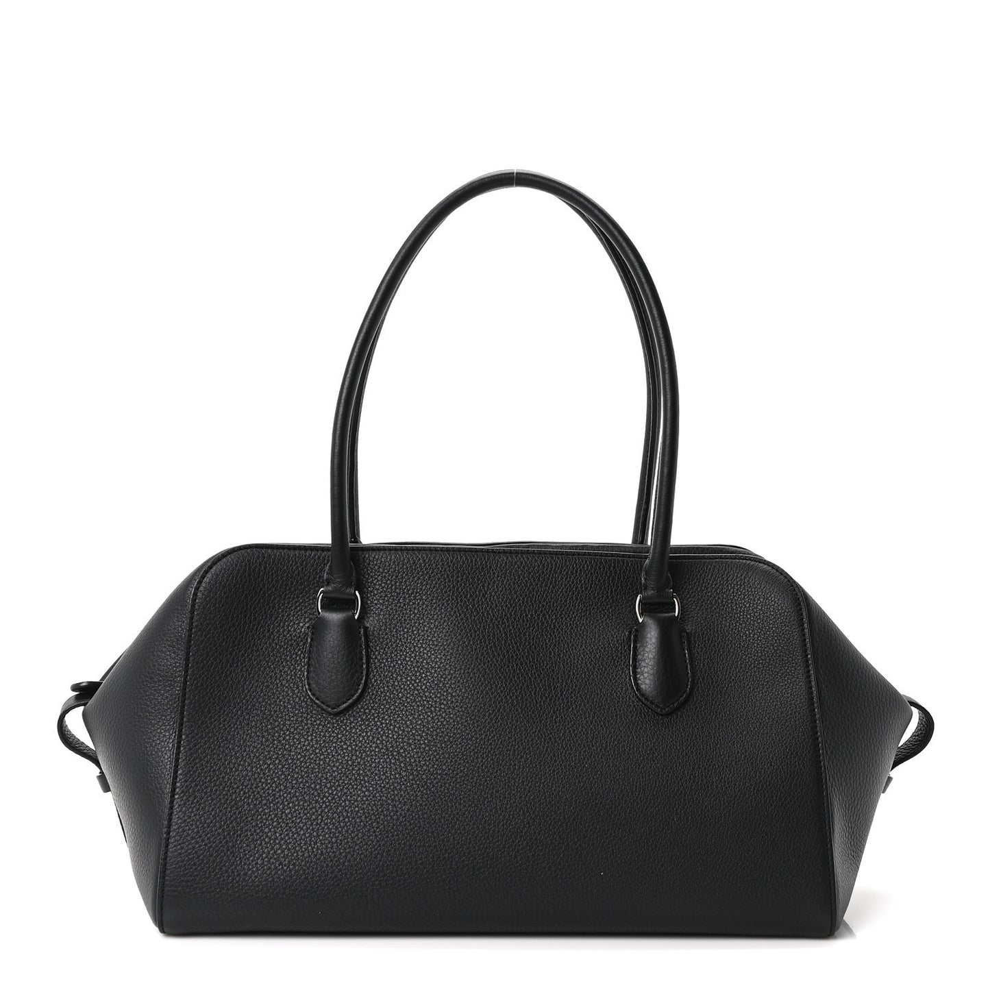 Grained Calfskin East West Bowling Bag Black