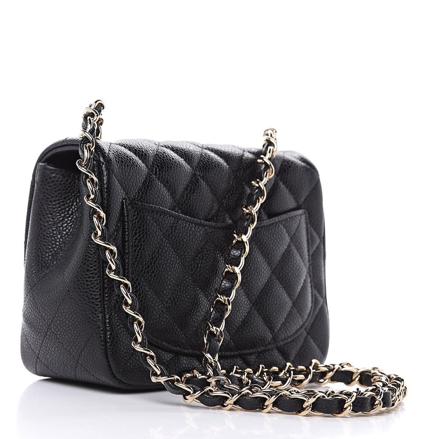 Caviar Quilted Mini Square Flap Black