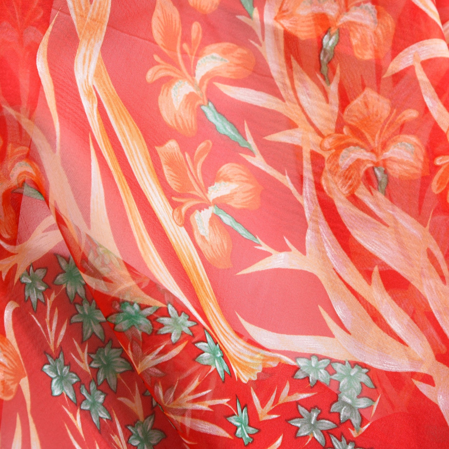Silk Mousseline Cheval Fleuri Scarf 90