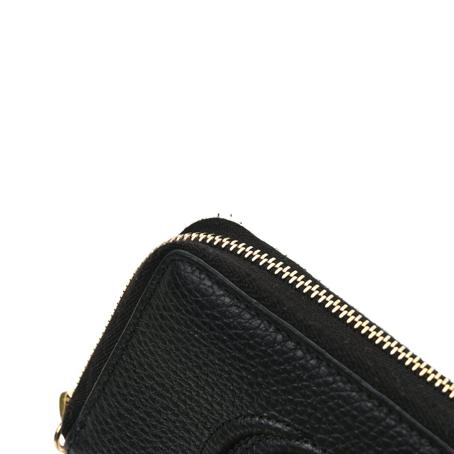 Pebbled Calfskin Soho Compact Disco Zip Around Wallet Black
