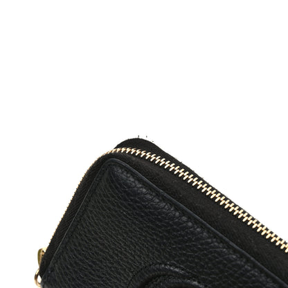 Gucci Pebbled Calfskin Soho Compact Disco Zip Around Wallet Black 8 of 9