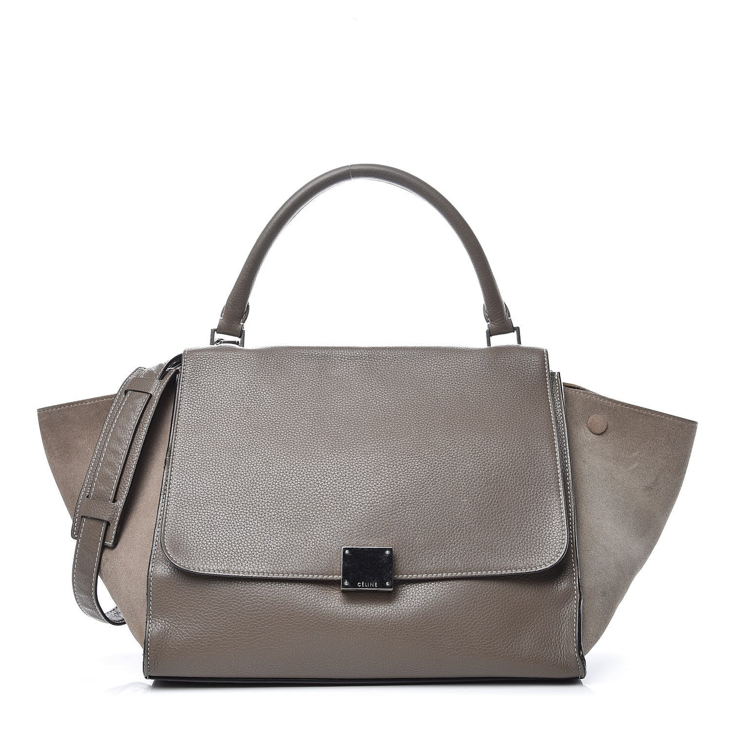 Drummed Calfskin Suede Small Trapeze Souris