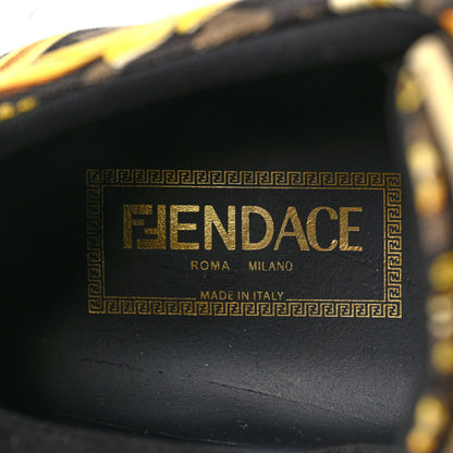 Versace X FENDI Fabric FF Baroque Mens Fendace Greca Sneakers 41.5 Gold Multicolor 8 of 9