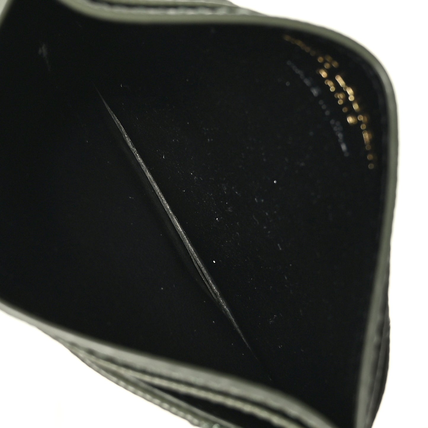 Grain De Poudre Matelasse Chevron Monogram Credit Card Case Light Sage