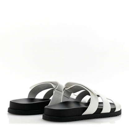 Hermes Calfskin Womens Chypre Sandals 41 White 5 of 10
