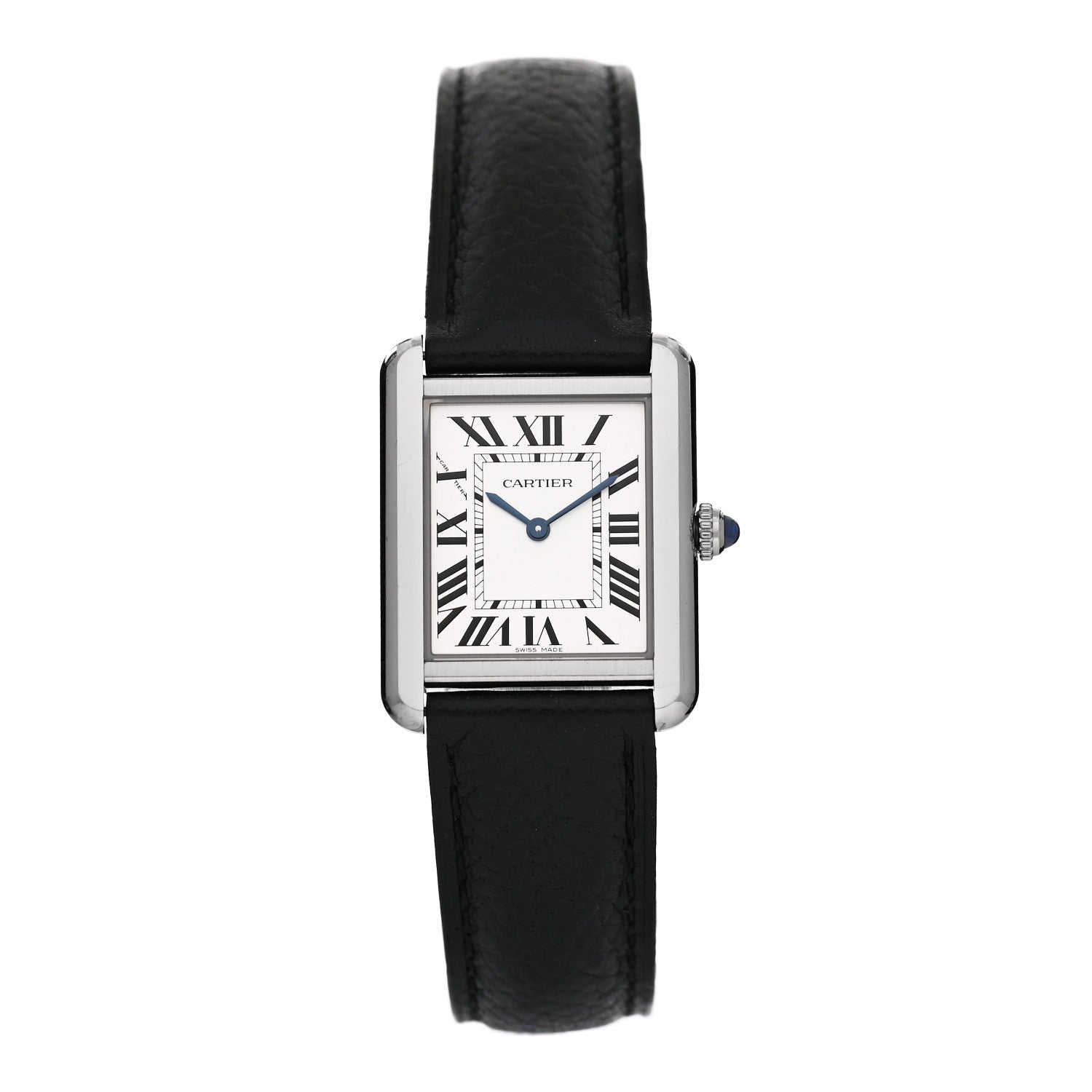 Cartier Stainless Steel Calfskin 24mm Tank Solo Quartz Watch 1 of 4