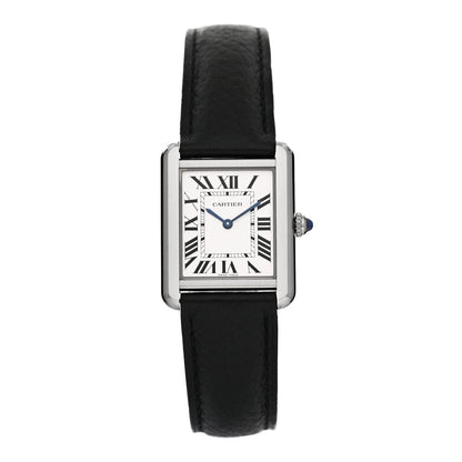 Cartier Stainless Steel Calfskin 24mm Tank Solo Quartz Watch 1 of 4