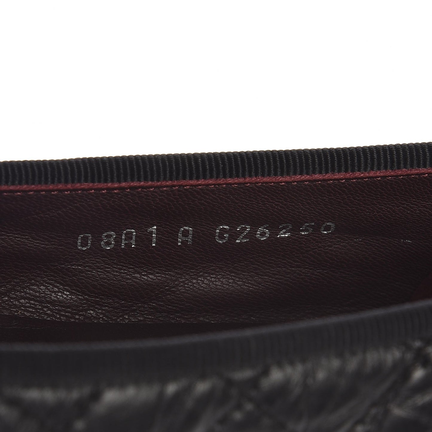 Aged Calfskin Quilted Cap Toe Ballerina Flats 37 Black