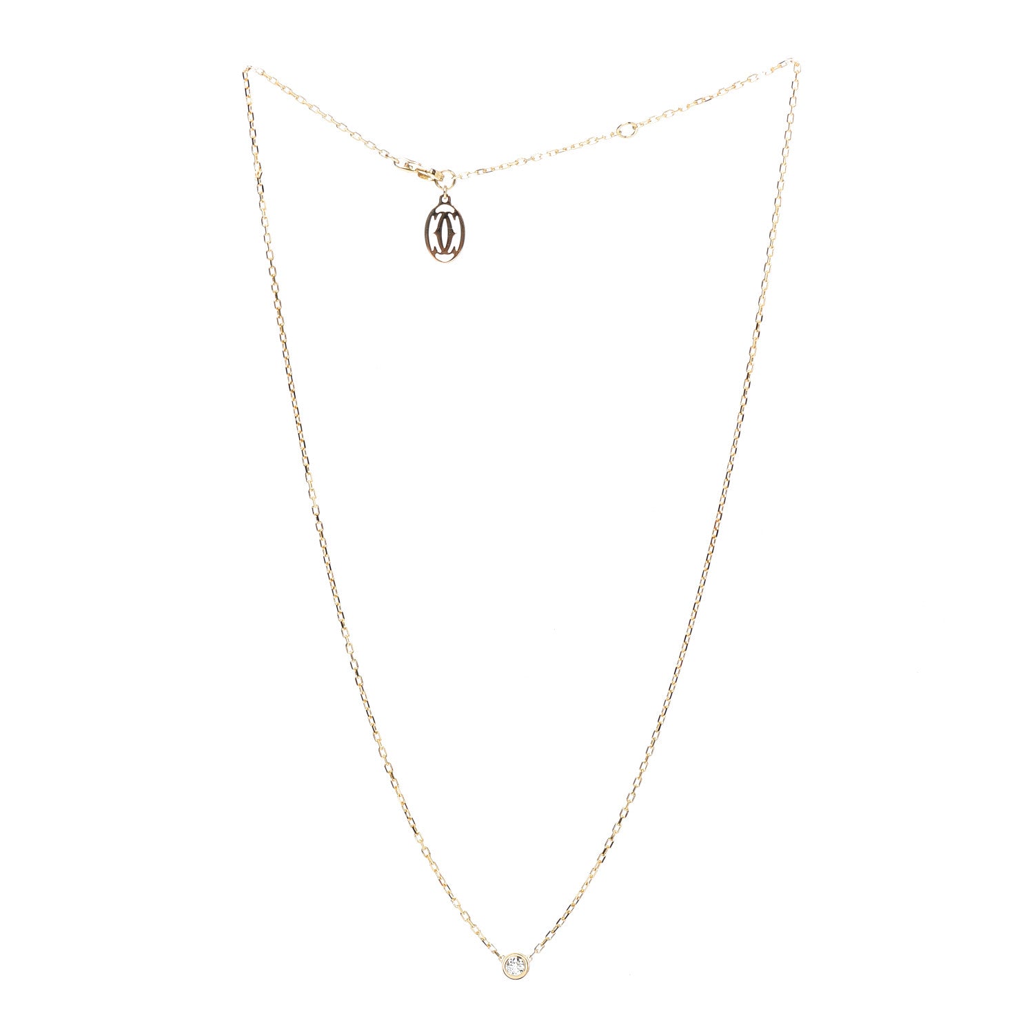 Cartier 18K Yellow Gold Diamond SM D'Amour Pendant Necklace 3 of 5