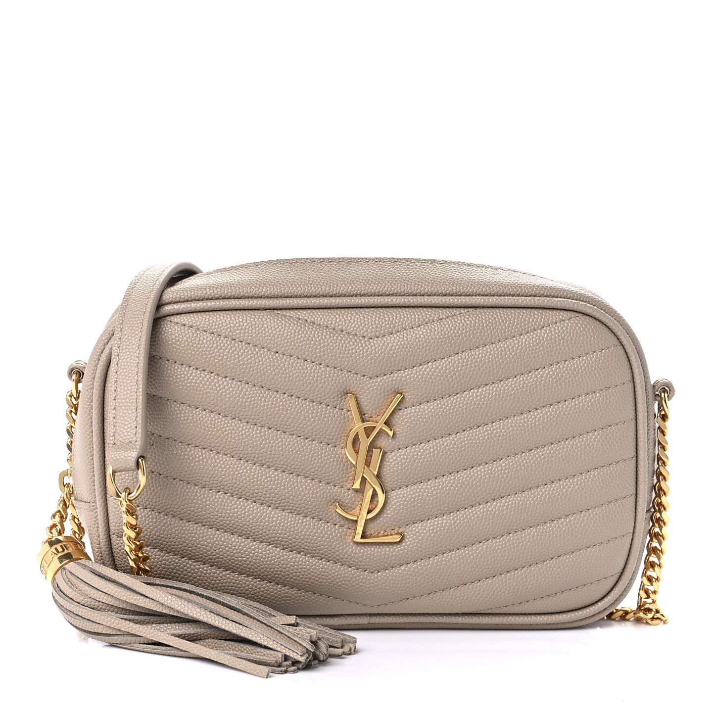 Grain De Poudre Matelasse Monogram Mini Lou Camera Bag Dark Beige